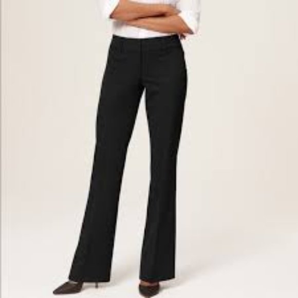 Ann Taylor Loft Stretch Vintage Pinstripe High Waisted Flare Ankle Pants Size 2 - Picture 1 of 11